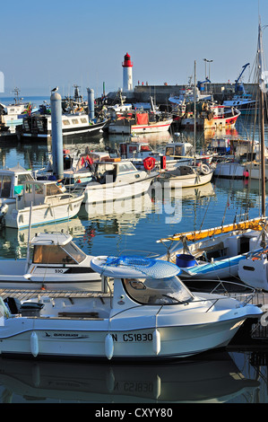 Fishing boats in the harbour at La Cotinière on the island Ile d'Oléron, Charente-Maritime, France Stock Photo