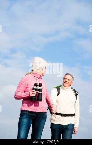 Senior couple hiking Stock Photo