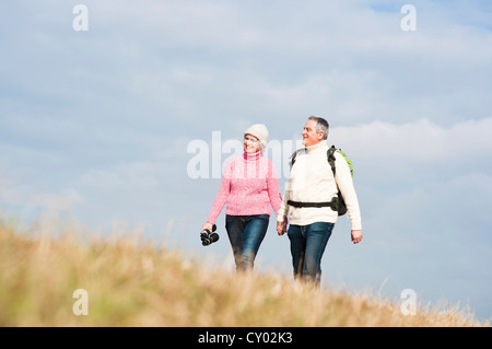 Senior couple hiking Stock Photo