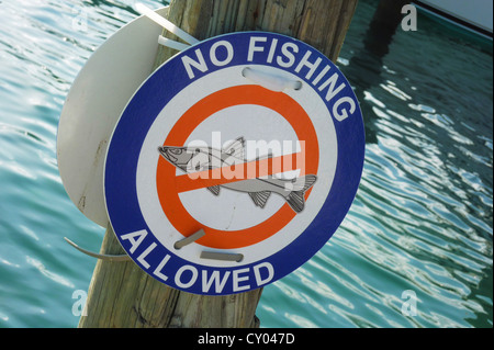 Sign, no fishing allowed, West Palm Beach, Florida, USA Stock Photo