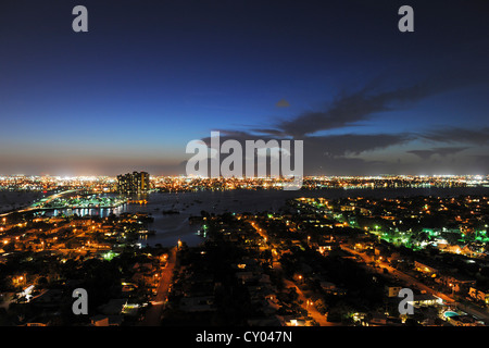 West Palm Beach at Night, Florida, USA Stock Photo