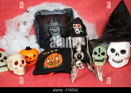 halloween props and party decorations Stock Photo