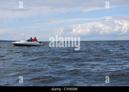 Walleye fishermen on Lesser Slave Lake, northern Alberta Canada. Stock Photo