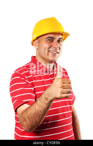 Construction engineer showing a thumb up gesture Stock Photo