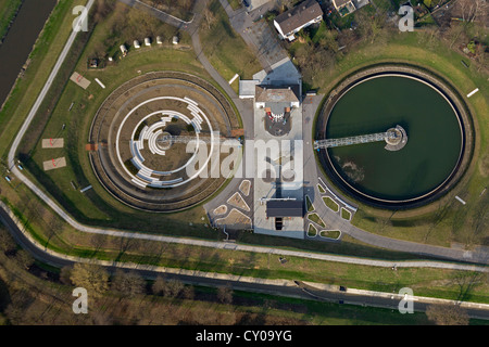 Aerial photo, former Emscher Sewage Plant, BernePark, Bottrop, Ruhr area, North Rhine-Westphalia Stock Photo