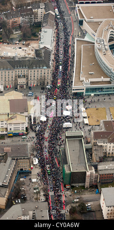 Aerial view, parade, street carnival, Duisburg, Ruhr, North Rhine-Westphalia Stock Photo