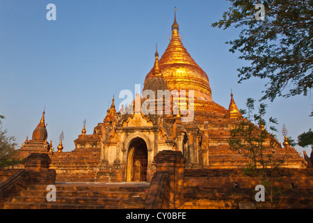 The gilded bell shaped DHAMMAYAZIKA PAGODA completed in 1196 AD by Narapatisithu - BAGAN, MYANMAR Stock Photo