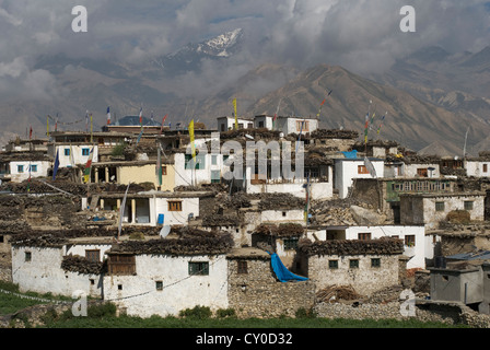 The village of Nako sits high in the Himalayan region of Kinnaur, Northern India Stock Photo