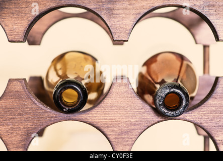 Used antique glass bottles used for traditional ale Stock Photo