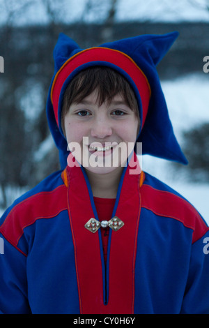sami people in the north of Finland Stock Photo