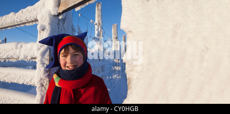 sami boy in lapland (Finland) Stock Photo