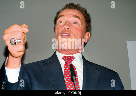 Germany: Arnold Schwarzenegger during presentation of his autobiography 'Total Recall' at the Book Fair  2012 in Frankfurt Stock Photo