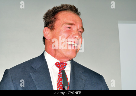 Germany: Arnold Schwarzenegger during presentation of his autobiography 'Total Recall' at the Book Fair  2012 in Frankfurt Stock Photo