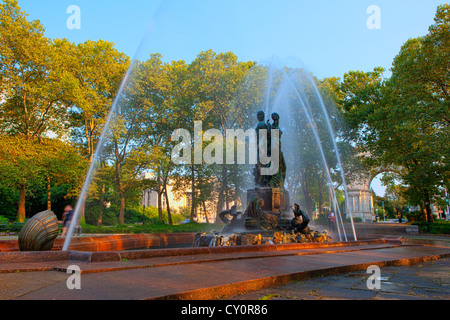 The Bailey Water Fountain at the Grand Army Fountain, Brooklyn, New York Stock Photo