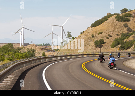 Wind turbines near Ogden, Utah. Stock Photo