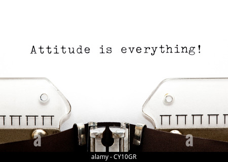 Attitude is Everything printed on an old typewriter Stock Photo