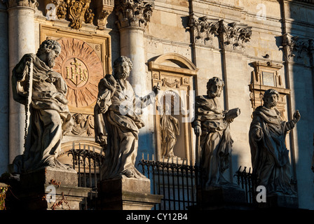Imposing baroque statues of the 12 Apostles at the front of the Church of Sts. Peter and Paul in Krakow, Poland Stock Photo