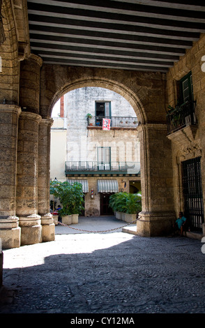 View from Palacio de los Capitanes Generales on the Obispo street, November 2011 Stock Photo
