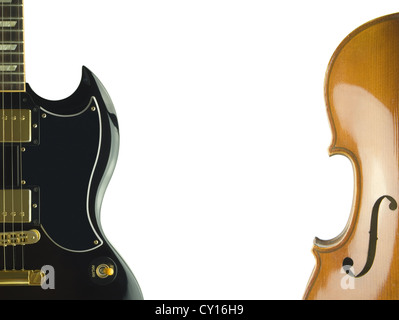 electric guitar and violin'bodies Stock Photo