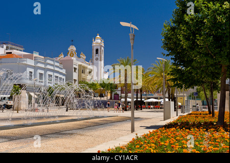 Portugal, the Algarve, Praca da Republica square in Portimao Stock Photo