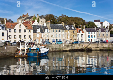 Pittenweem harbour Fife Scotland with East Shore road and houses Stock Photo