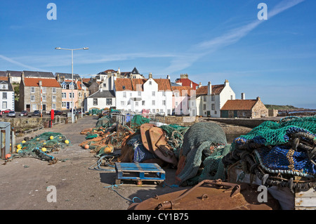 Fishing gear on the centre pier in Pittenweem Harbour Fife Scotland Stock Photo