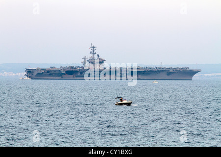Aircraft carrier USS Dwight D. Eisenhower (CVN-69) Palma de Mallorca Balearic islands Spain Stock Photo