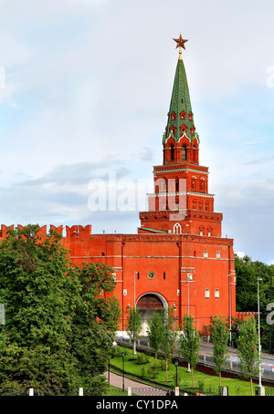 Borovitskaya Tower of Moscow Kremlin, Russia Stock Photo