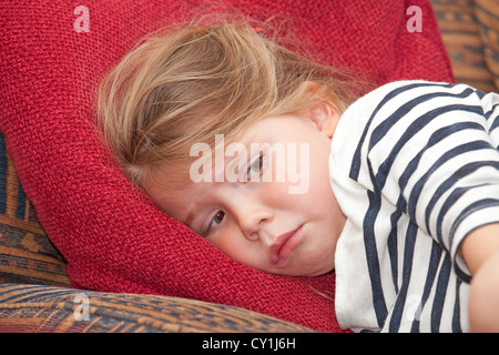 sad little girl, having a saulk Stock Photo