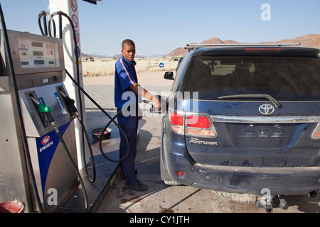 petrol station in Namibia Stock Photo