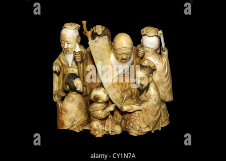 Japanese Ivory Okimono Stock Photo