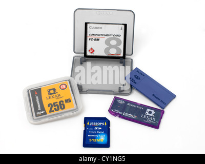 Sony Memory Sticks USB Flash Drive Compact Flash Cards and Secure Digital Memory Card Stock Photo