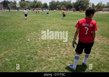 afghans child boys football player tournament boy Stock Photo