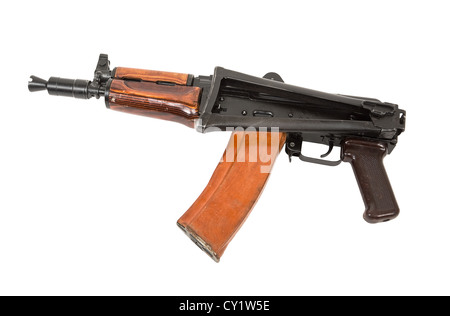 Russian automatic rifle AKS-74U isolated on the white background Stock ...