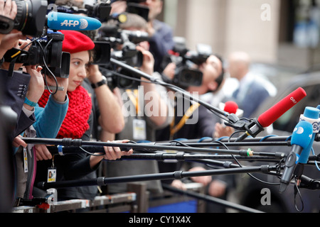 Journalists at work Stock Photo