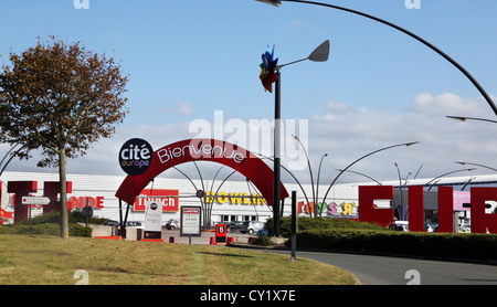 Calais France Entrance To Cite Europe Commercial Centre Stock Photo