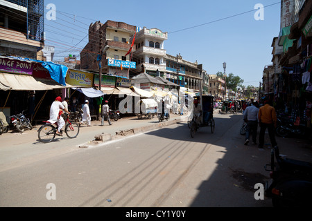 Typical Street Scenery in Varanasi, India Stock Photo