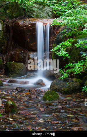 Long exposure of a waterfall in the Nitobe Garden, Vancouver, Canada Stock Photo