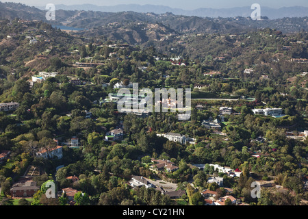 Luxurious homes in the Holmy HIlls district of Los Angeles, California. Stock Photo