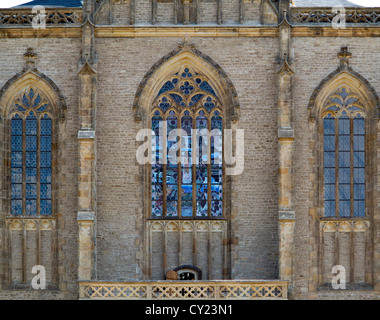 windows - Saint Barbara's Church in Kutna Hora Stock Photo