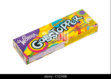 A packet of Wonka everlasting gobstoppers sweets candy on a white background