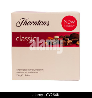 A box of Thorntons classic collection chocolates on a white background Stock Photo