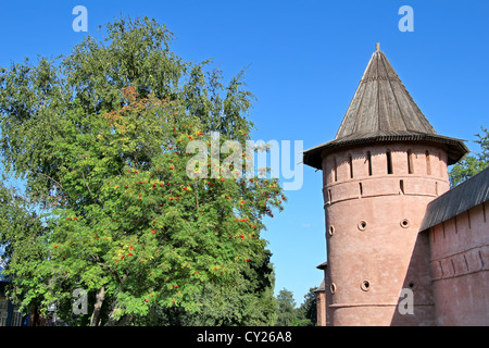 Wall of Monastery of Saint Euthymius in Suzdal, Russia Stock Photo