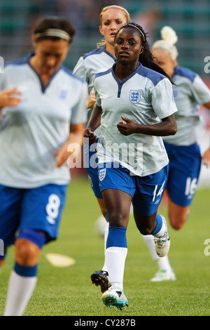 Eniola Akula of England (14) warms up before a FIFA Women's World Cup Group B match against Mexico. Stock Photo