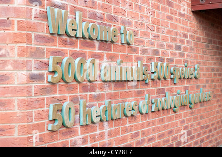 Welcome to Zoo Chester Cheshire UK Stock Photo