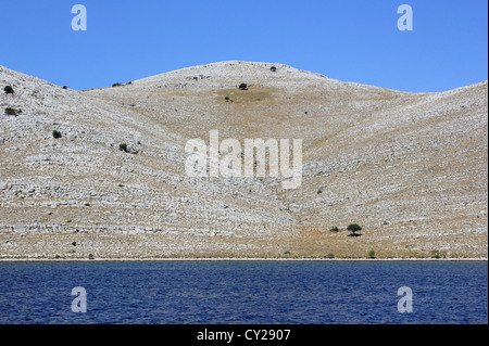 Wild island landscape in the Kornati natural park, Adriatic sea, Croatia Stock Photo