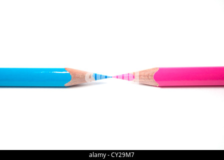 Two pencils isolated on white Stock Photo