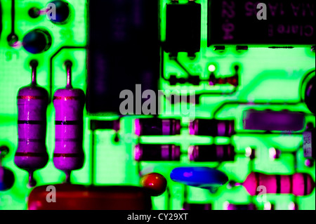 A macro of a printed circuit board Stock Photo