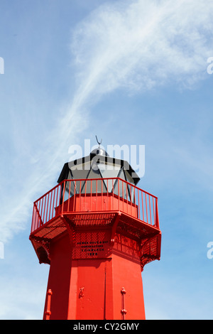 Winkie lighthouse detail at Point of Ayre, Isle of Man Stock Photo