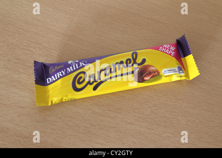 Cadbury's Dairy Milk Caramel Chocolate Bar Stock Photo